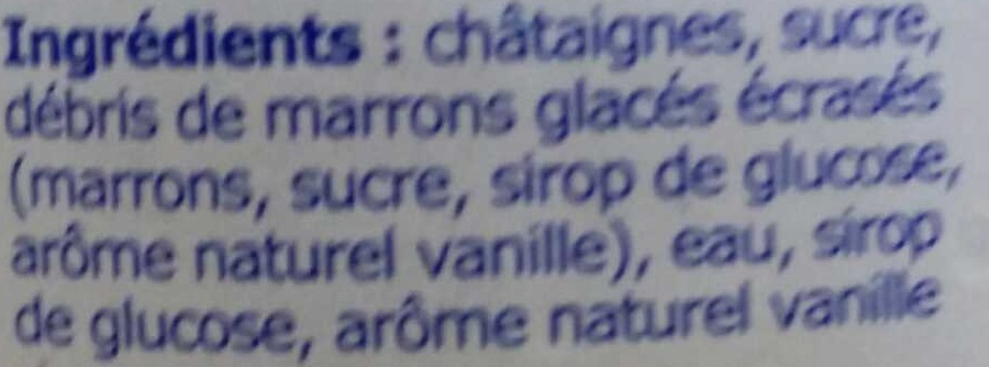 Créme de Marrons - Ingredients - fr
