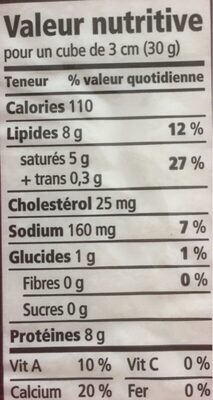 Fromage suisse - Nutrition facts - fr