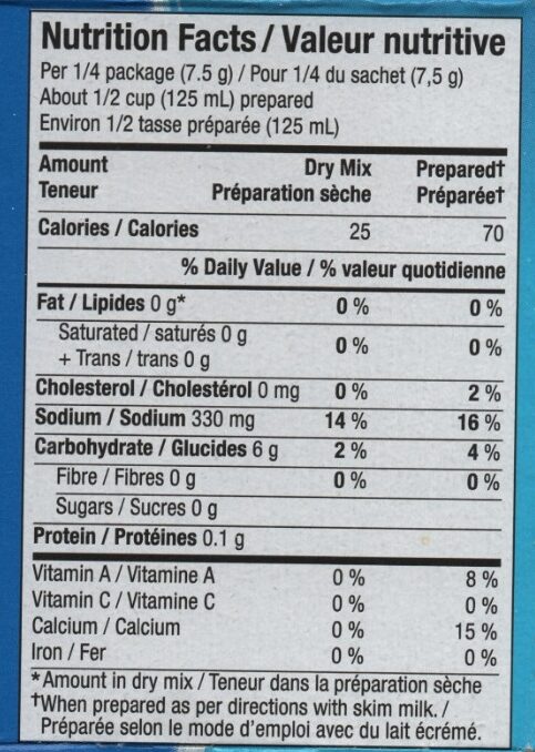 Fat free Vanilla Instant Pudding - Nutrition facts - en