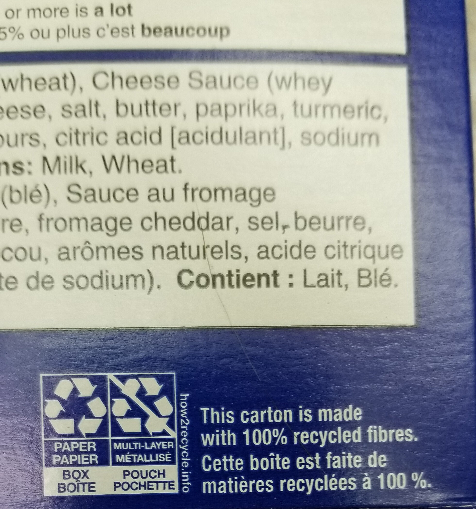 Kd original macaroni and cheese - Recycling instructions and/or packaging information - en