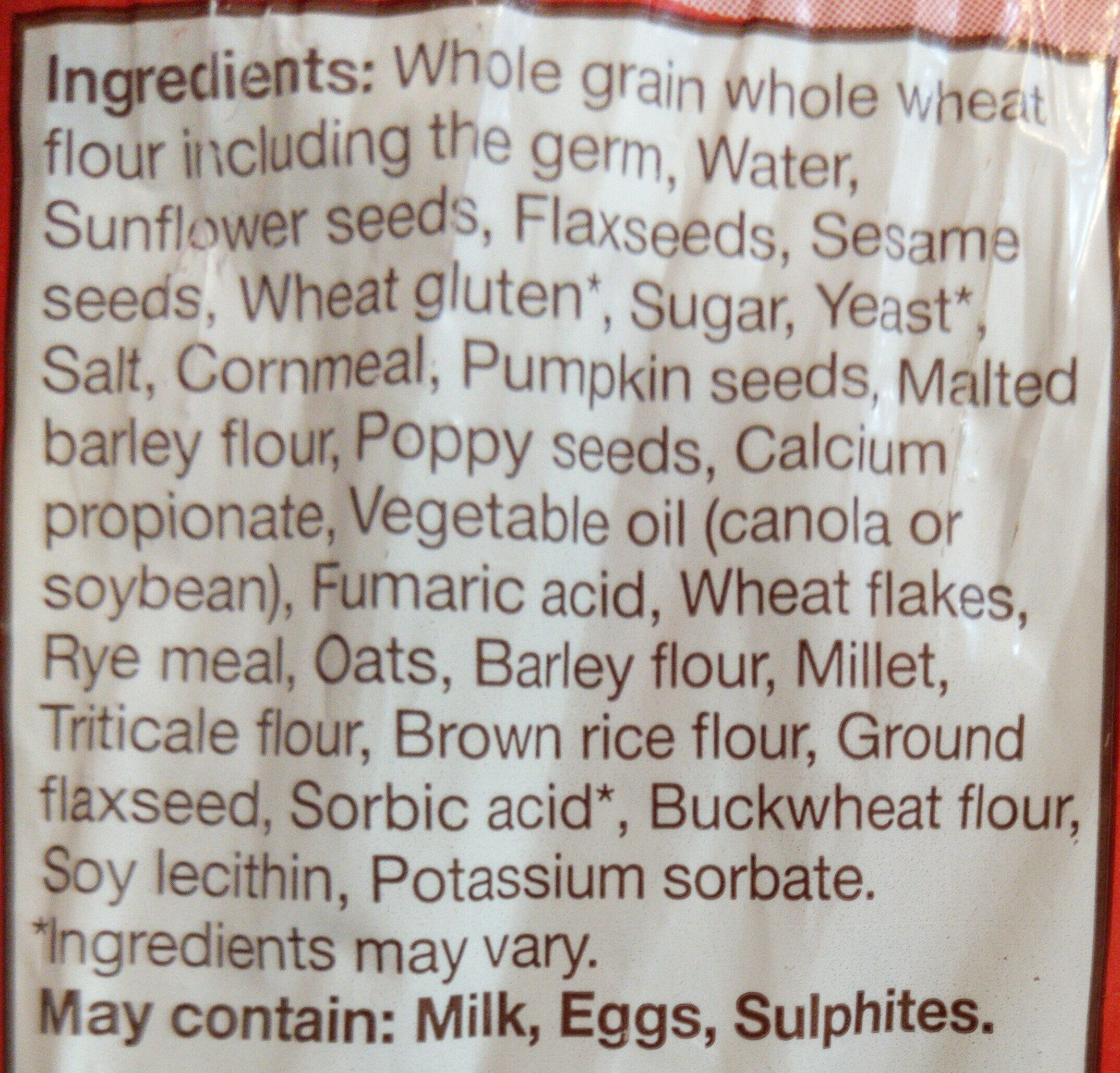 Dempster's 12 Grain Bagels - Ingredients - en