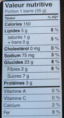Chocolat noir et beurre d'arachides - Nutrition facts - en