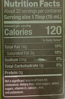 Organic extra virgin olive oil - Nutrition facts - fr