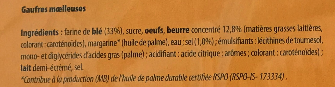 Gaufres moelleuses - Ingredients - fr