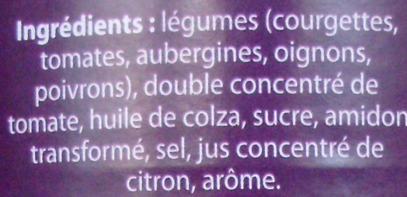 Ratatouille - Ingredients - fr