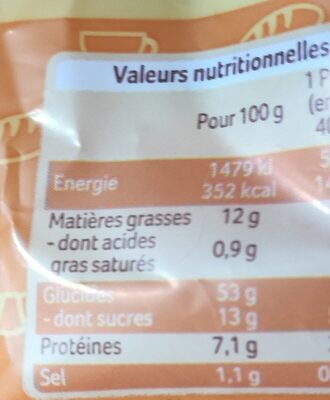 12  Briochettes - Nutrition facts - fr