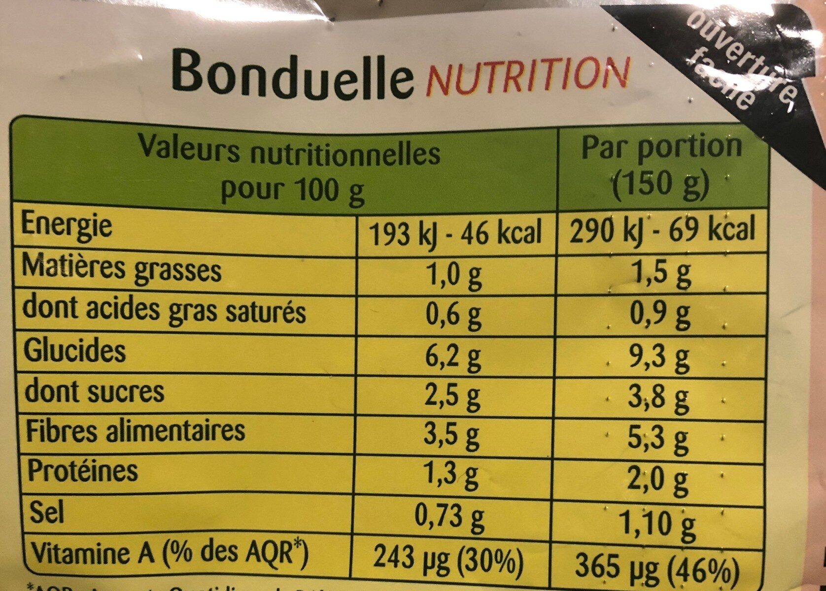 Purée Délice - Carottes, Potiron, Crème - Si Douce - Nutrition facts - fr