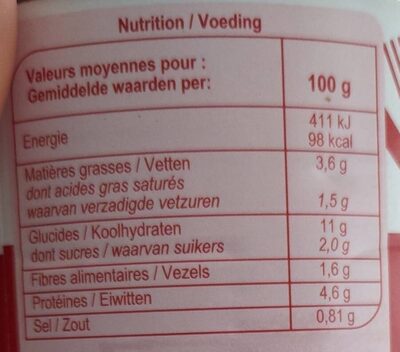 Ravioli Bolognaise - Nutrition facts - fr