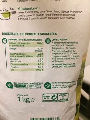 Poireaux en rondelles - Ingredients - fr