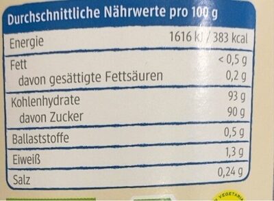Kokosblütenzucker - Nutrition facts - fr