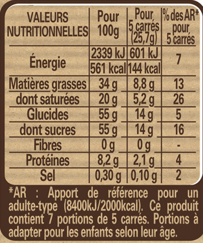 NESTLE DESSERT Blanc 180g - Nutrition facts - fr