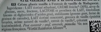 CARTE D'OR Glace Crème Glacée Vanille de Madagascar 900ml - Ingredients - fr