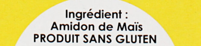 Maizena Fleur de Maïs Sans Gluten 400g - Ingredients - fr